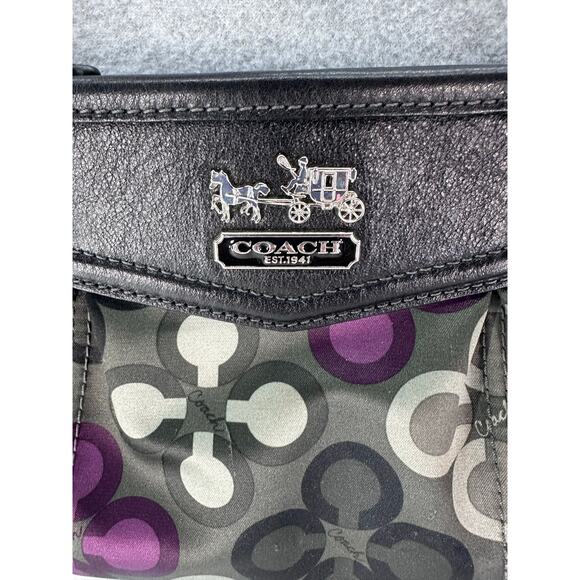 Coach Y2K Wristlet Clutch Small Purse Madison Clover Print Purple Grey & Black - Picture 5 of 10
